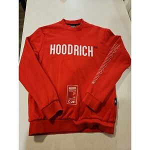 Hoodrich Mens Red Sweatshirt Size Small 100% Cotton Crewneck Pullover (A1297)